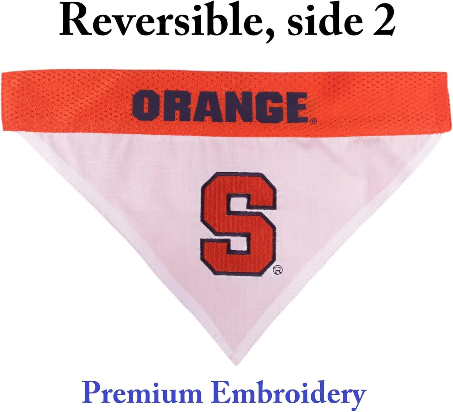 Pets First Collegiate Pet Accessories, Reversible Bandana, Syracuse Orange, Large/X-Large