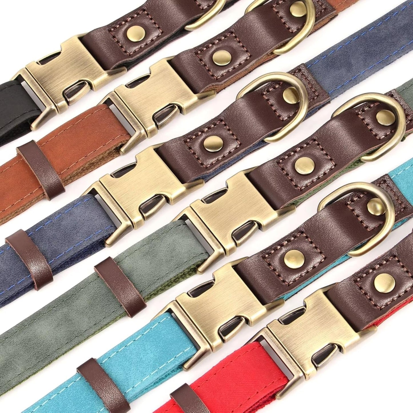 Didog Soft PU Leather Dog Collars for Small Dogs,Classic Adjustable Dog Collars with Quick Release Metal Buckle,Easy Clean and Comfortable with Nylon Lining,Brown,S Neck 10-15"