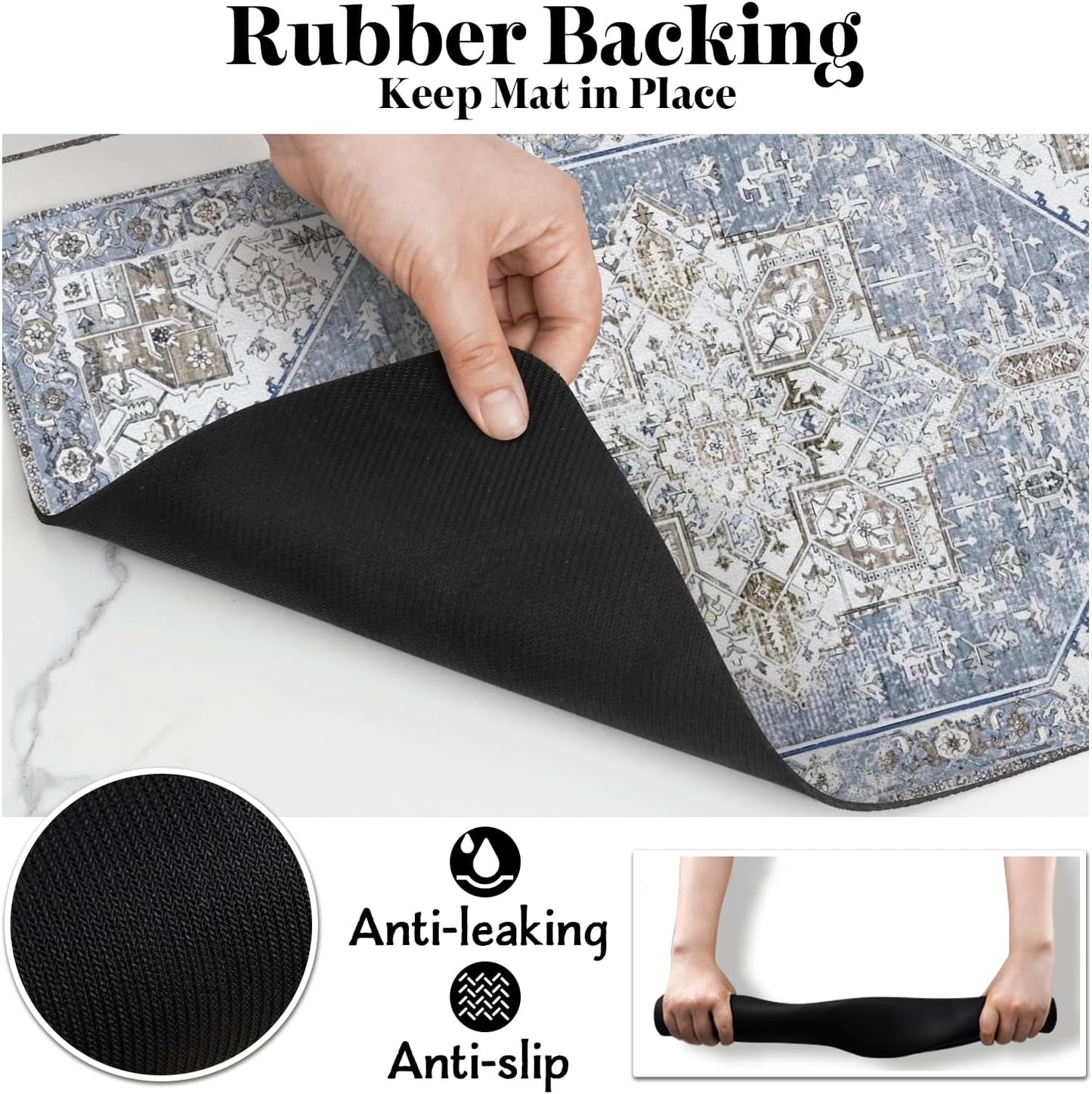 Dog Food Mats for Floors Absorbent, Pet Cat Food Mat - Non Slip Dog Bowl Mats for Food and Water, Eco-Friendly Boho Dog Placemats Feeding Mat Pet Supplies