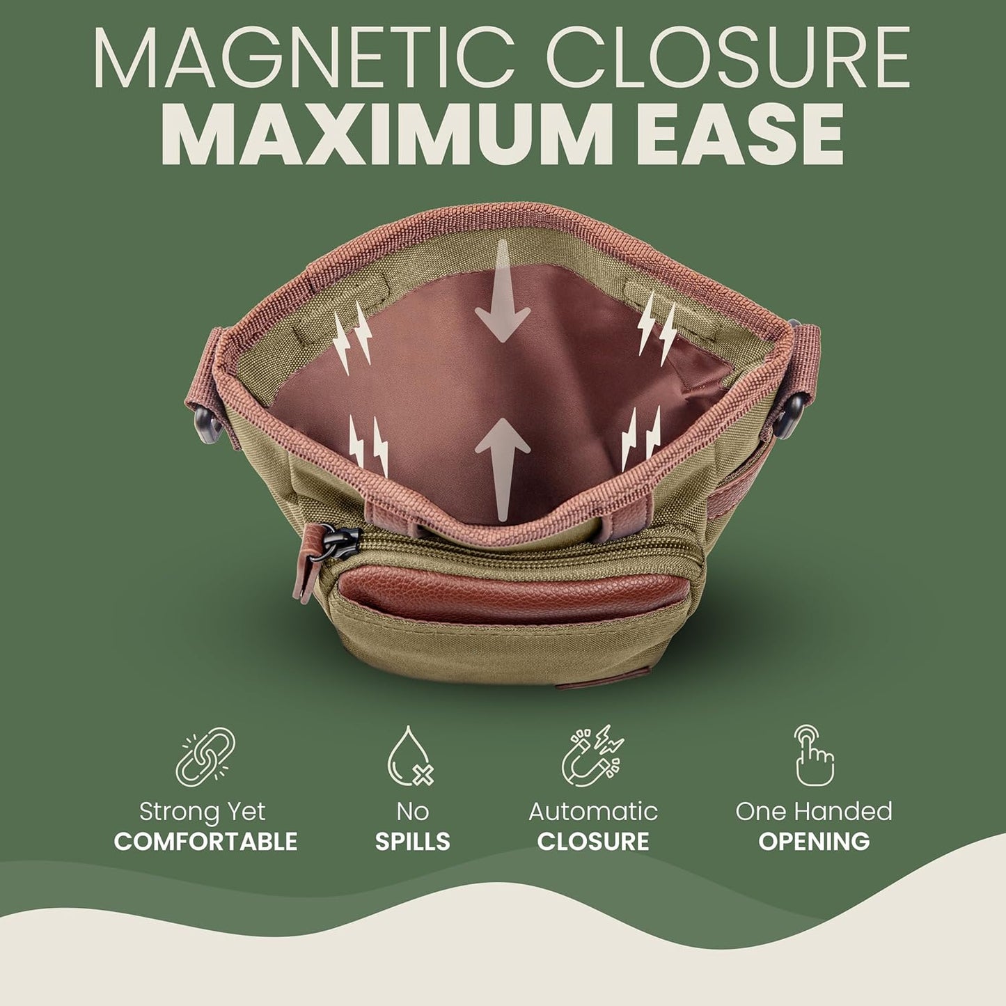 BEAU&FUR Dog Treat Pouch with Clicker for Training - Hands-Free Dog Treat Bag with Magnetic Closure, Built-in Poop Bag Holder Pocket