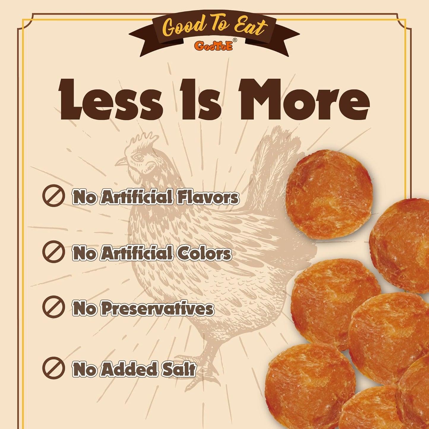 Gootoe Chicken Chips 1lb, All Natural, Grain-Free, High-Protein, Low Fat, Healthy & Easily Digestible, Soft Texture