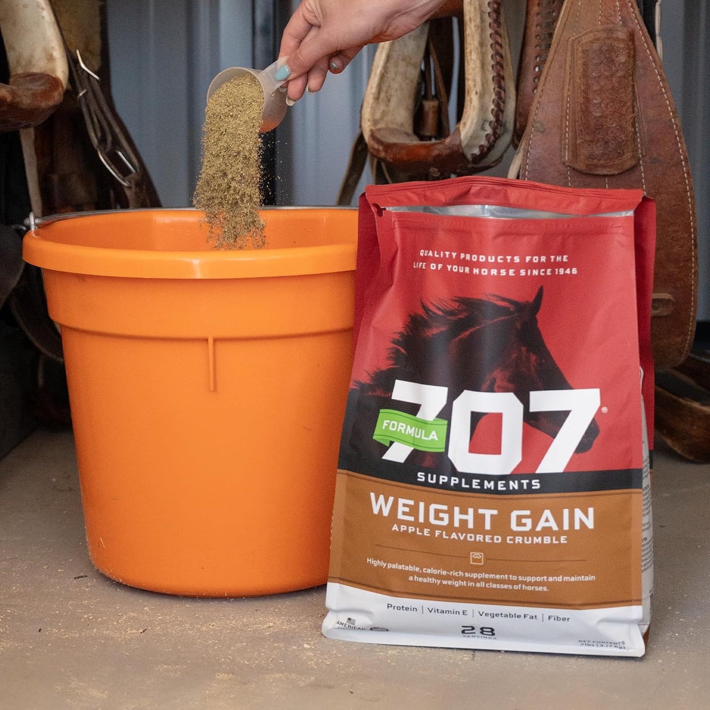 Formula 707 Weight Gain Crumble Equine Supplement, 7 lb Bag – Palatable, Calorie-Rich Nutritional Support for Hard-to-Keep and Senior Horses