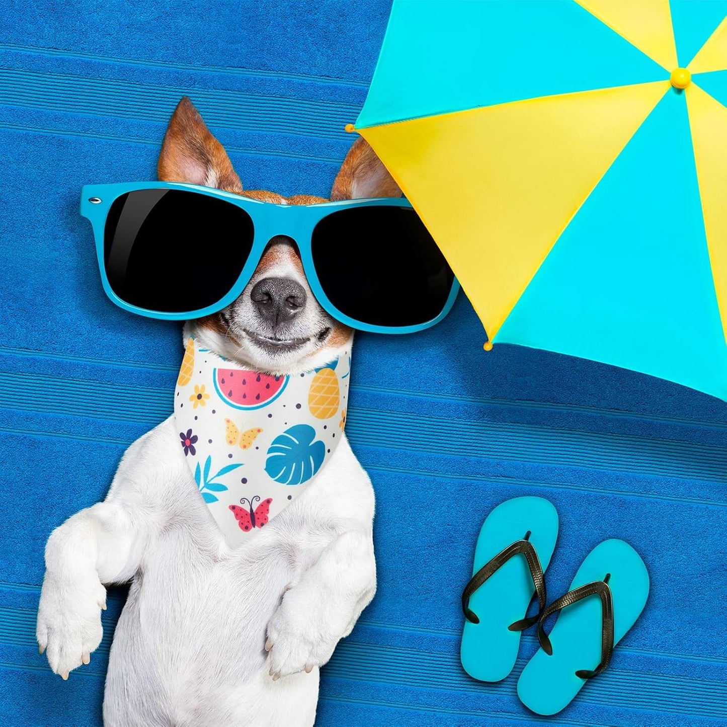 Weewooday 50 Pcs Fruit Dog Bandanas Bulk for Dogs Soft Bibs Adjustable Triangle pet Bandana for Small Medium Large Costume(Fruits Pattern, 19.7 x 13.8 x 13.8 Inch)