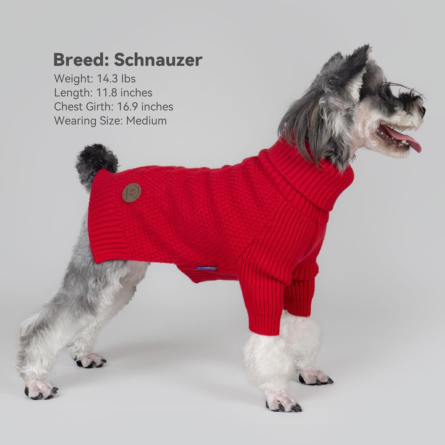 cyeollo 3XL Dog Sweaters for Large Dogs Girl, Stretchy & Cozy Warm Knit Doggy Sweater with Sleeves Turtleneck Fall Winter Cold Weather Big Dog Clothes Like Doberman Labrador, Red XXXL