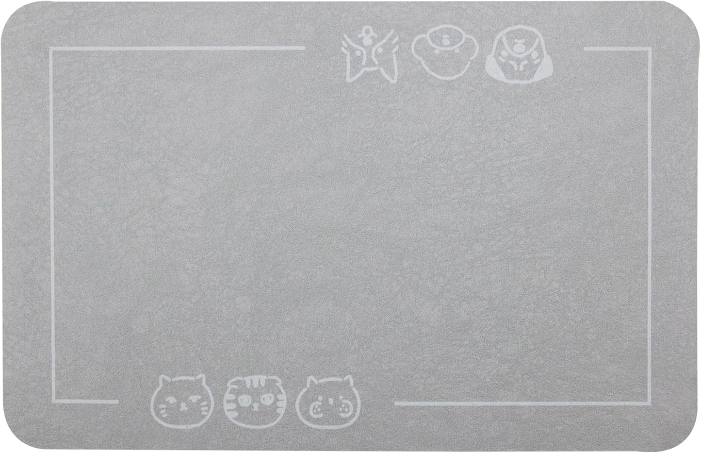 YCT Pet Food Mat, Non-Slip Bottom Absorbent Quick Dry Cat & Dog Feeding Mat, Pet Supplies, 16.9"x24" Gray