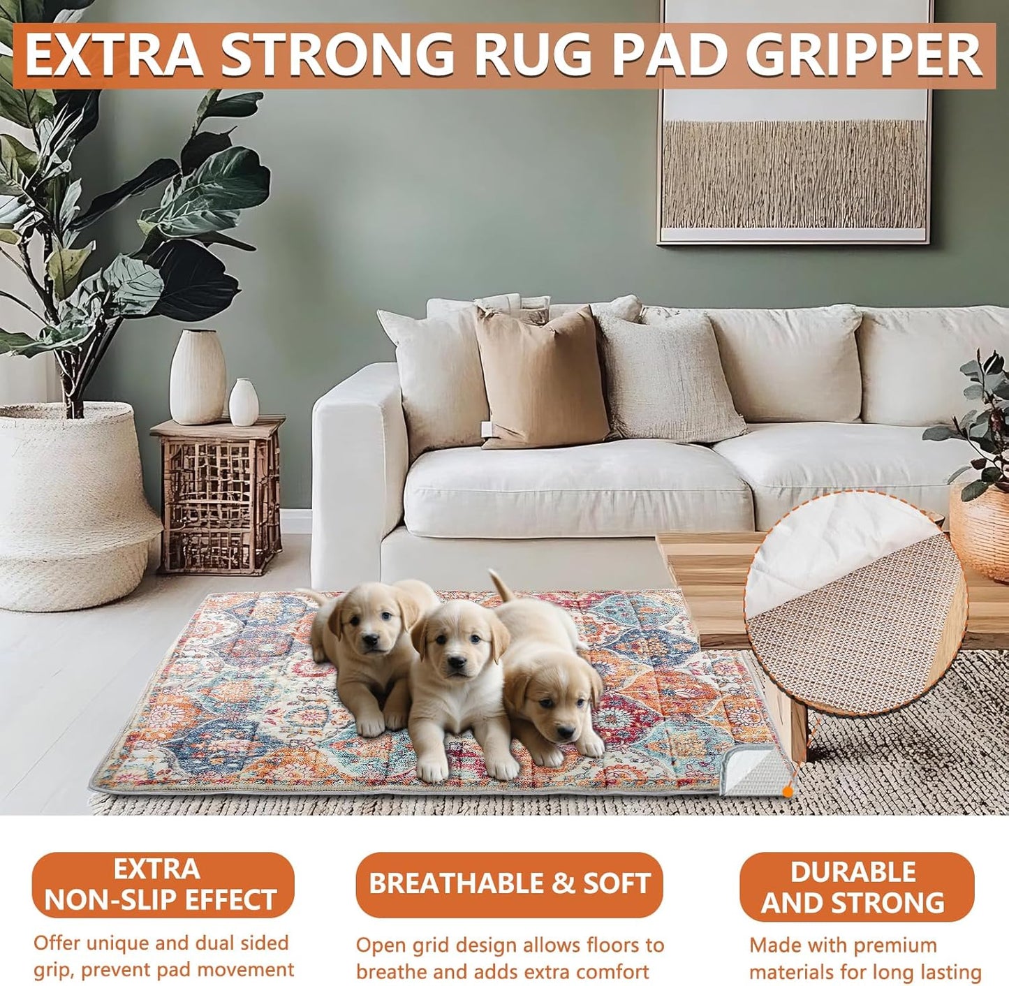 Washable Thickened Pee Pads for Dogs, 2 Pack (36"x42") Upgrade Reusable Puppy Pads with Non-Slip Rug, Super Absorbent Leakproof Puppy Training & Whelping Pads for Dogs, Doggie