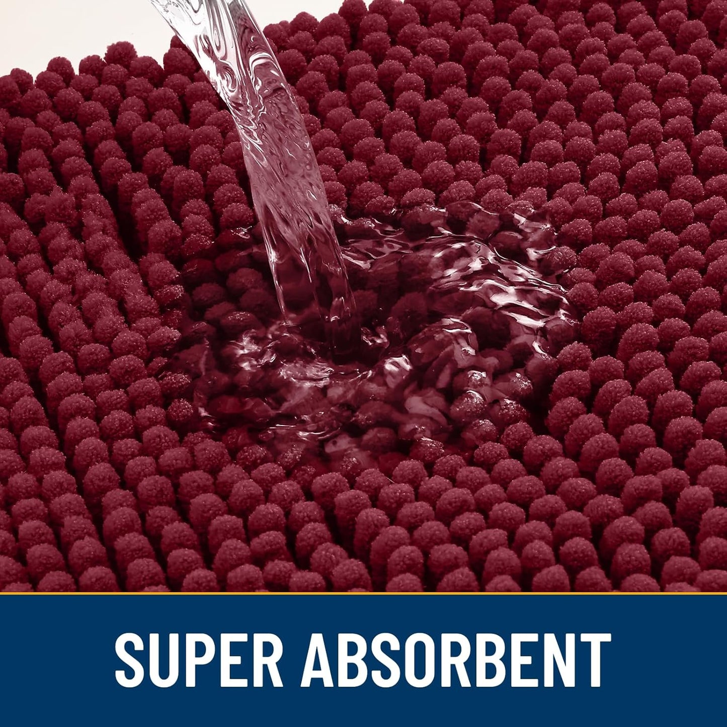 Smiry Dog Door Mat for Muddy Paws 36x24, Absorbs Moisture and Dirt Doormat, Non-Slip Washable Quick Dry Chenille Front Door Mat Indoor Entrance, Entryway Carpet for Inside Floor, Burgundy