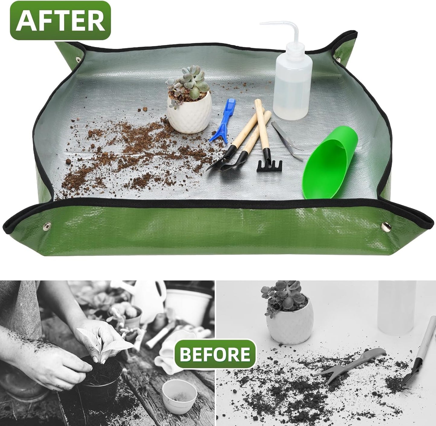 Succulent Tools Kit with Organizer Bag- 13Pcs Indoor Gardening Tools |Mini Succulent Hand Tools with Tote, Succulent Transplanting Supplies, Present for Gardeners Plant Care (Honeysuck)