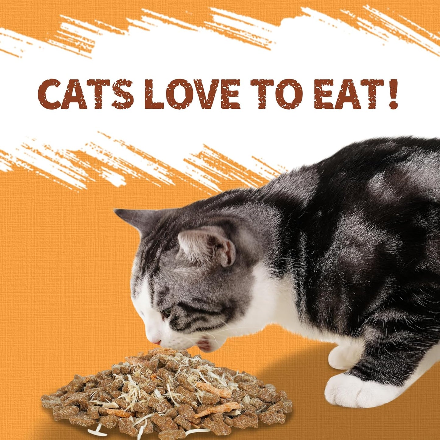 Just Try 16 OZ Krill & Chicken Cat Treats - Freeze-Dried Shrimp Snacks with Omega-3, Crunchy Cat Treats for Skin & Coat Health, Dental Care & Training Treats