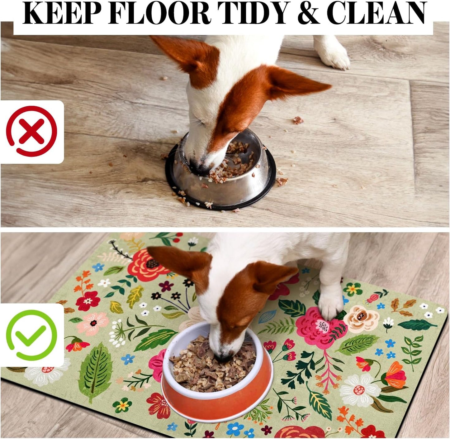 Dog Food Mats for Floors, Absorbent Dog Bowl Mat for Food and Water Dispenser Mat, Quick Dry Cat Food Mat Pet Supplies