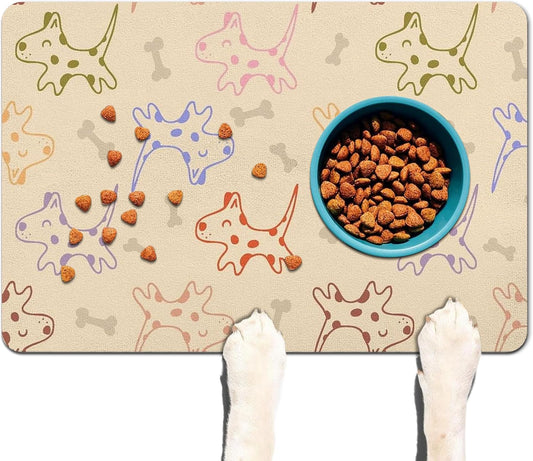 Pet Feeding Mat for Floors Waterproof Dog Mat for Food and Water Absorbent Quick Dry Non Slip mat for Cat Bowls