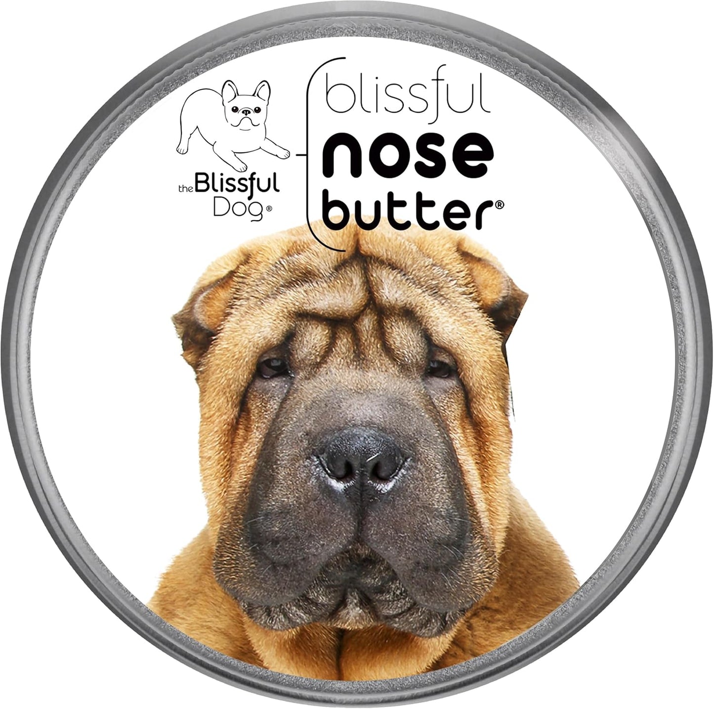 The Blissful Dog Chinese Shar-Pei Nose Butter for Dry, Cracked Skin, Lick-Safe Dog Nose Balm with Moisturizing Shea Butter, Almond, Olive, and Essential Oils, Pet Supplies, Uncented, 8 oz.