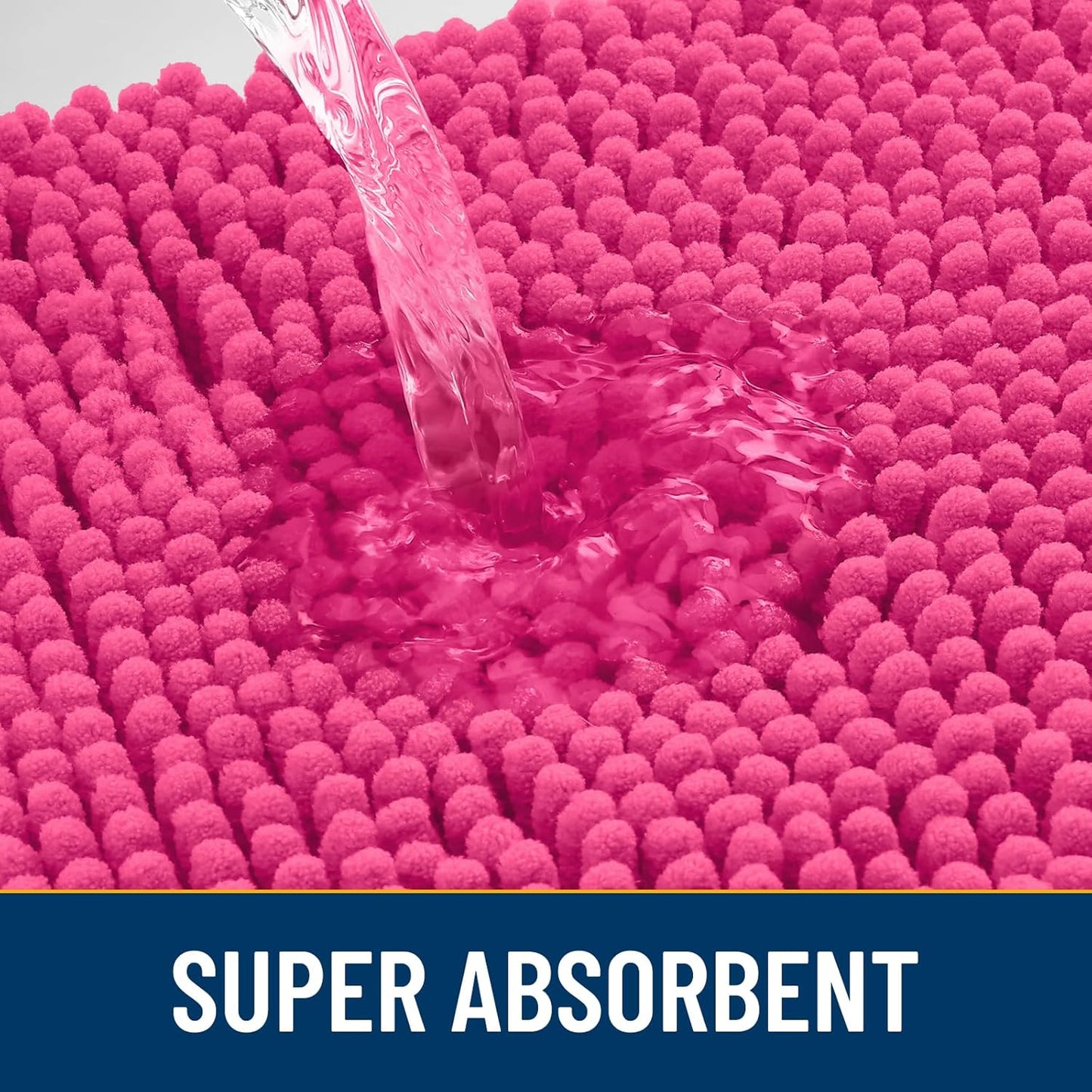 Smiry Dog Door Mat for Muddy Paws 30x20, Absorbs Moisture and Dirt Doormat, Non-Slip Washable Quick Dry Chenille Front Door Mat Indoor Entrance, Entryway Carpet for Inside Floor, Hot Pink