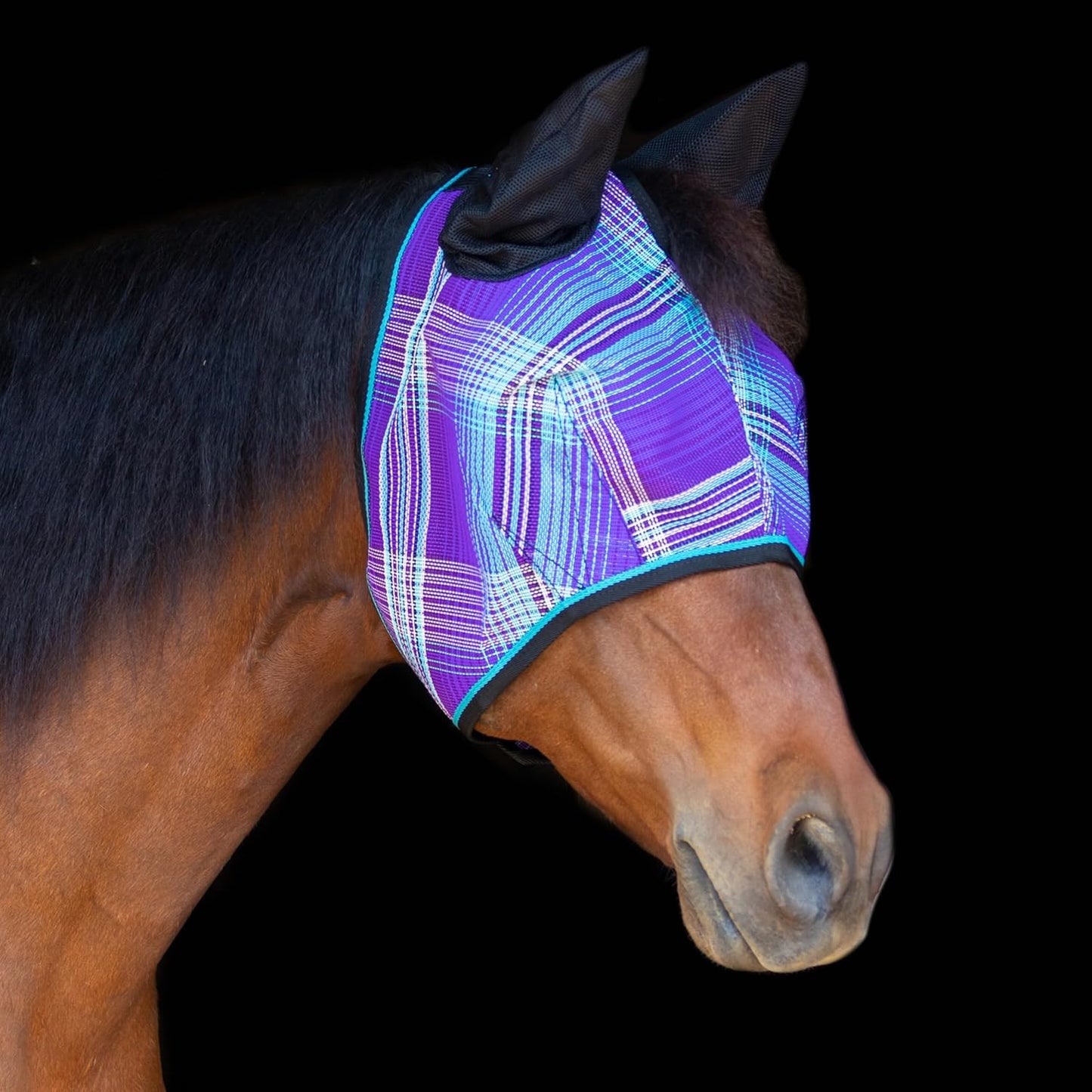 Kensington Signature Fly Mask w/Web Trim, Soft Mesh Ears & Forelock Opening Size: M-Small Horse Color: 2017 - Lavender Mint