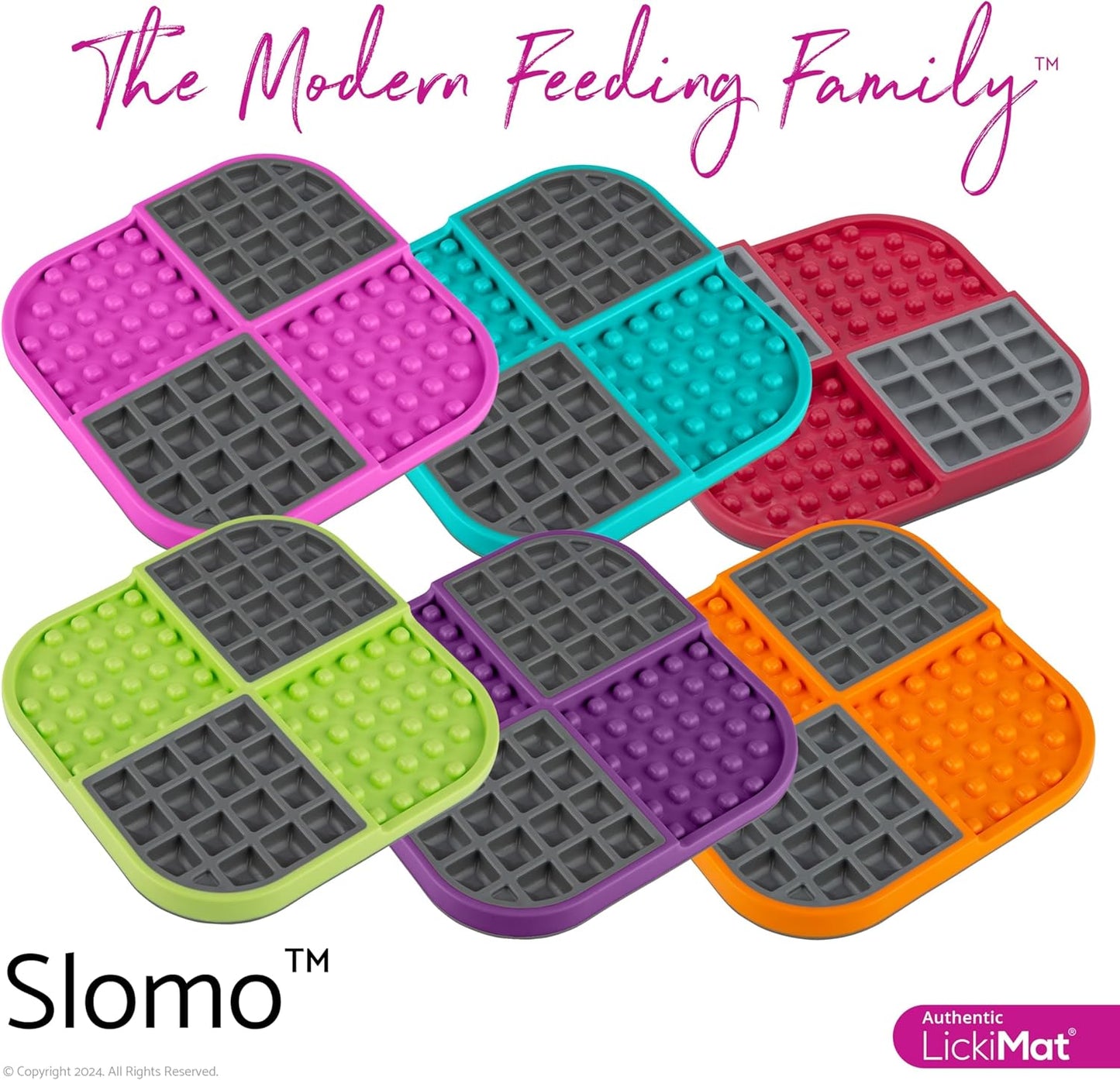 LickiMat Slomo, Cat Slow Feeder Lick Mat, Boredom Anxiety Reducer; Perfect for Food, Treats, Yogurt, or Peanut Butter. Fun Alternative to a Slow Feed Cat Bowl or Dish, Green