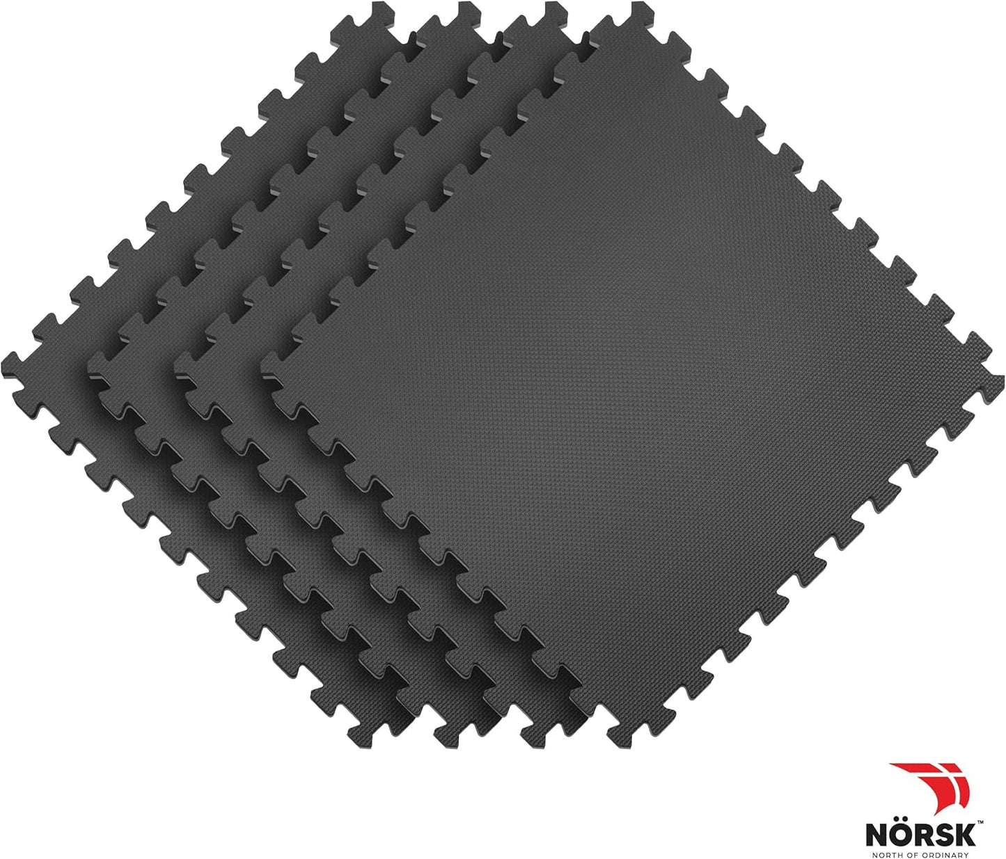 Norsk Multi-Purpose Reversible Floor Mats - EVA Interlocking Foam Tiles (Gray/Black 12 Tiles - 48 sq. Ft. 1/2" Thick)