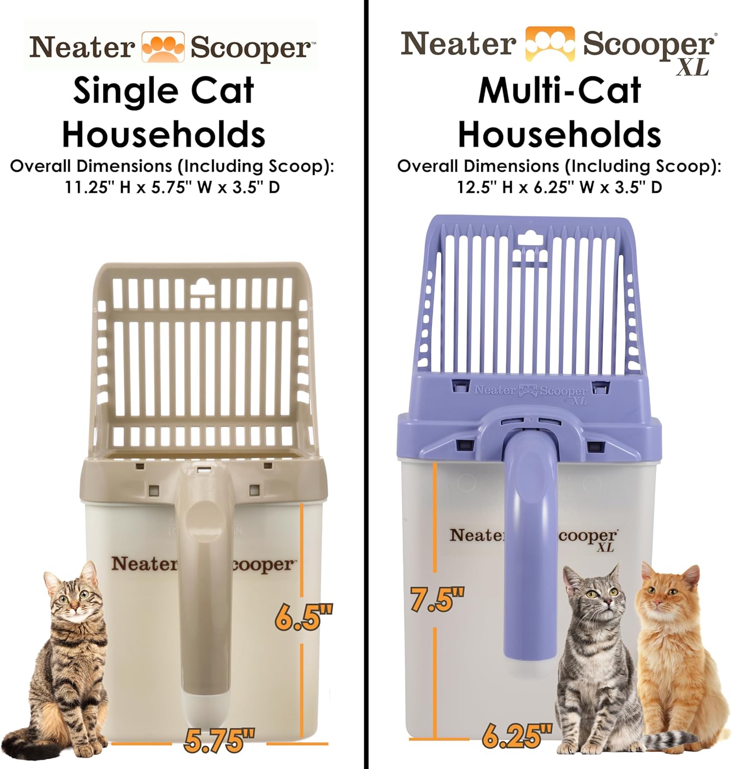 Neater Pet Brands Neater Scooper XL Cat Litter Scoop, 15 Refill Bags – Extra-Large Capacity Mess-Free Cat Litter Scooper with Bag for Large & Multiple Cats, Spill-Proof Litter Box Scooper with Holder