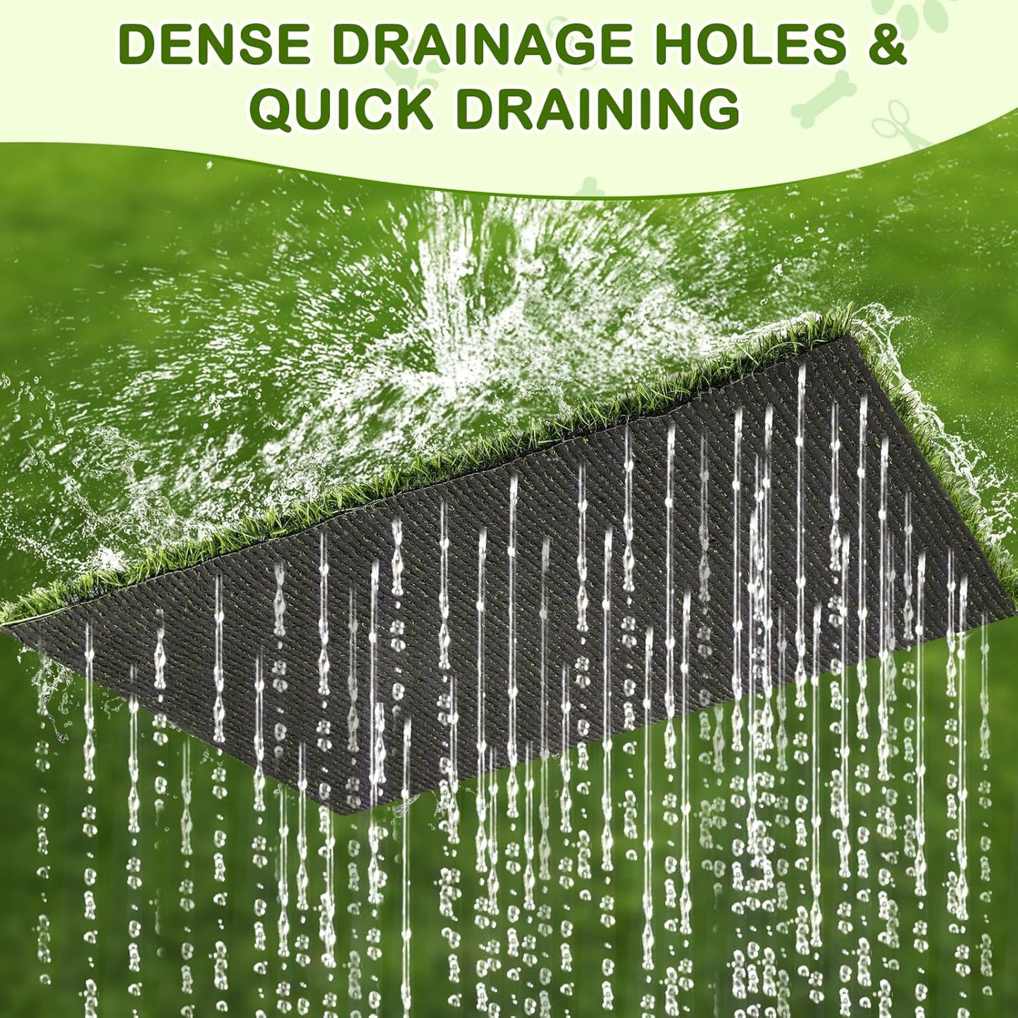 Dog Grass Pad with Tray, 34''X23'' Large Artificial Turf Grass Potty, Reusable Puppy Pee Pads for Dogs, Portable Dog Litter Box for Indoor/Outdoor Potty Training Toilet