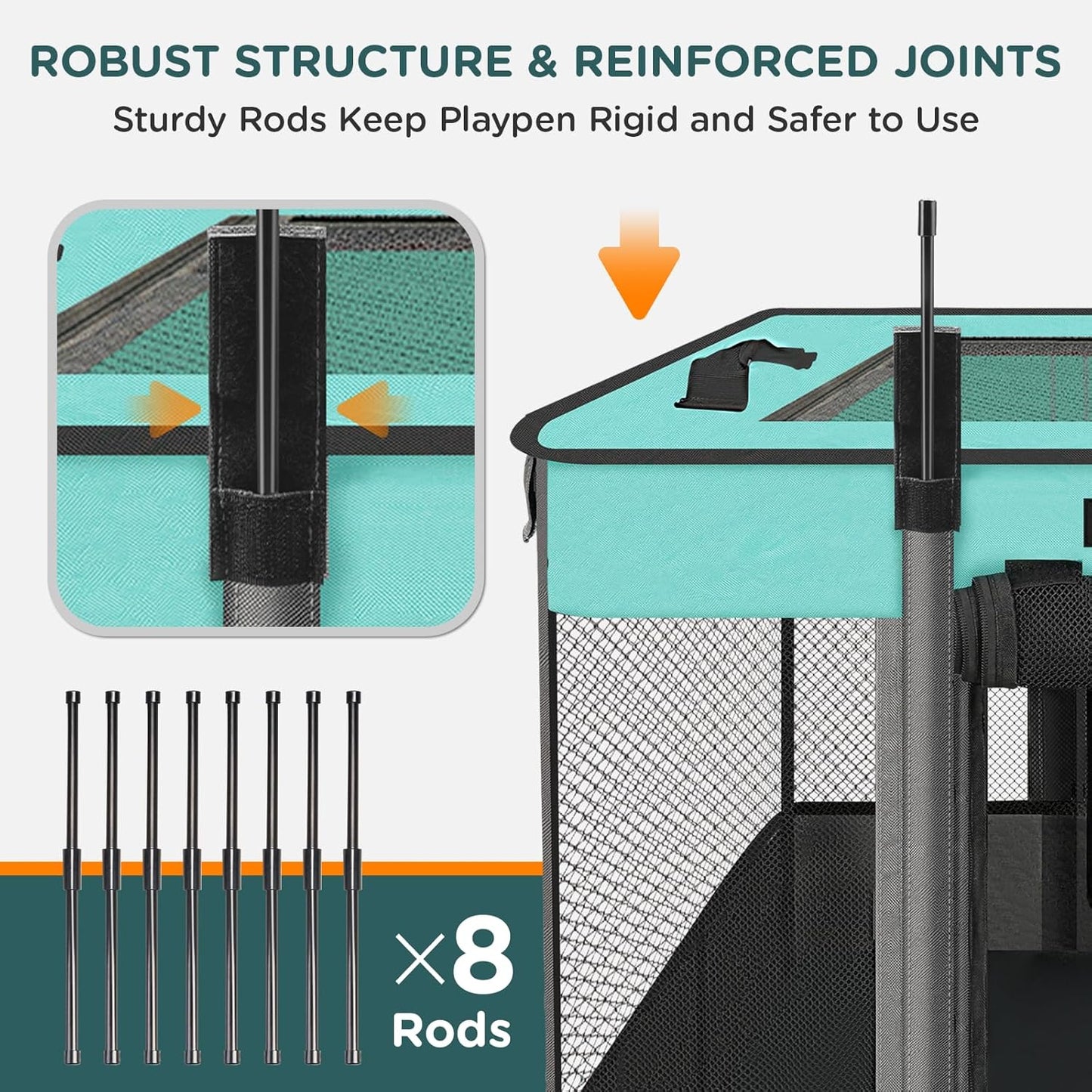 Pet Playpen, Foldable Waterproof Puppy Tent, Portable Cat Playpen, Dog Kennel, Breathable Mesh Crate, Play Pen with Carrying Case, Kitten Pennel, Indoor OutdoorTravel Camping for Small Animal.