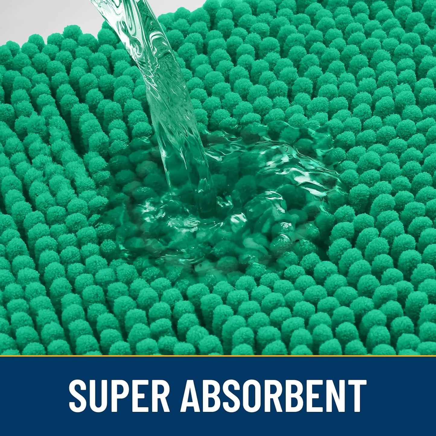 Smiry Dog Door Mat for Muddy Paws 30x20, Absorbs Moisture and Dirt Doormat, Non-Slip Washable Quick Dry Chenille Front Door Mat Indoor Entrance, Entryway Carpet for Inside Floor, Emerald Green