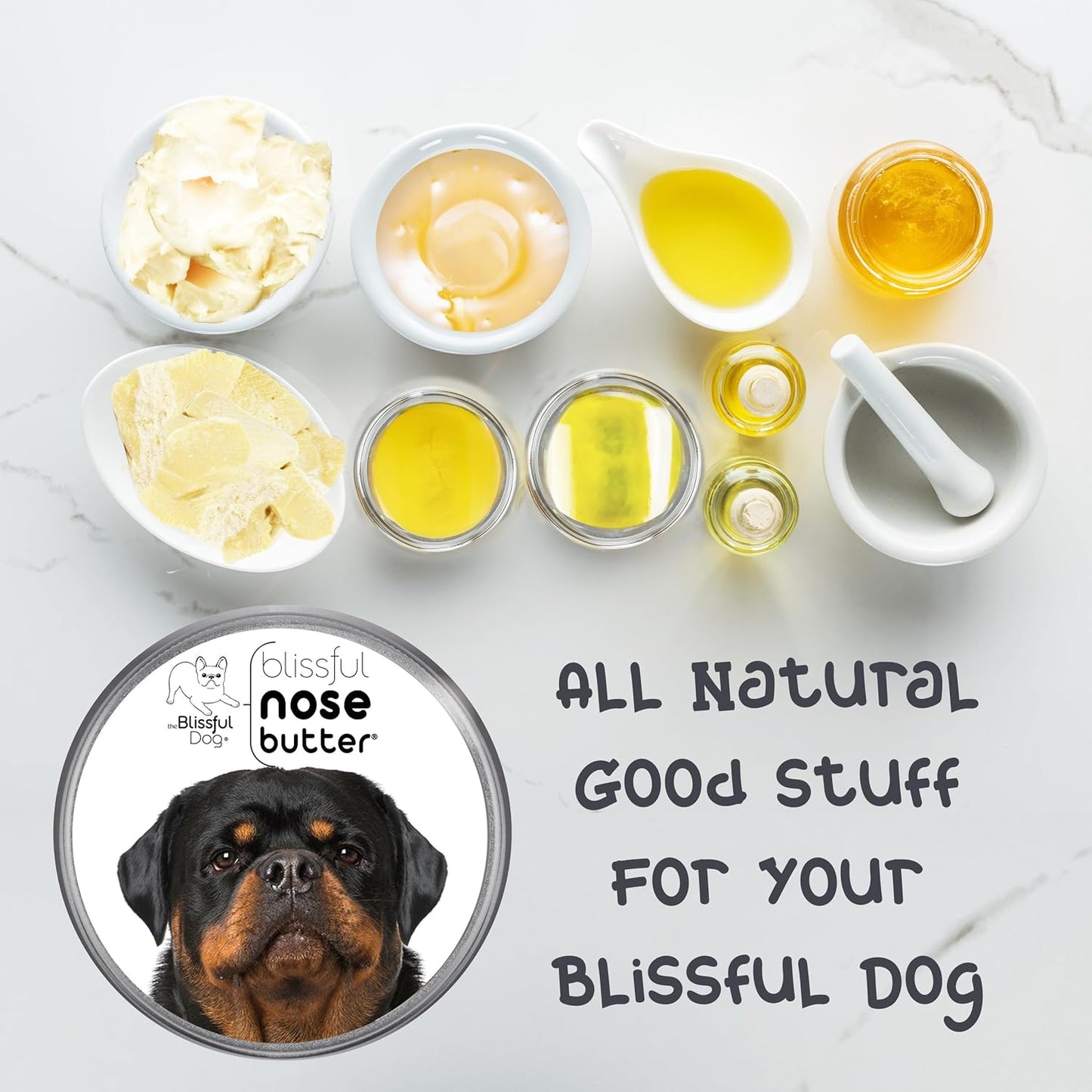 The Blissful Dog Rottweiler Unscented Nose Butter - Dog Nose Butter, 2 Ounce
