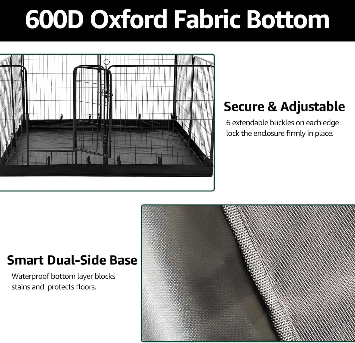 PJYuCien Dog Playpen Plus Storage Bag, 32" H 8 Panels Puppy Pen with Square Bottom, Heavy Duty Dog Fence for Puppies/Small Dogs