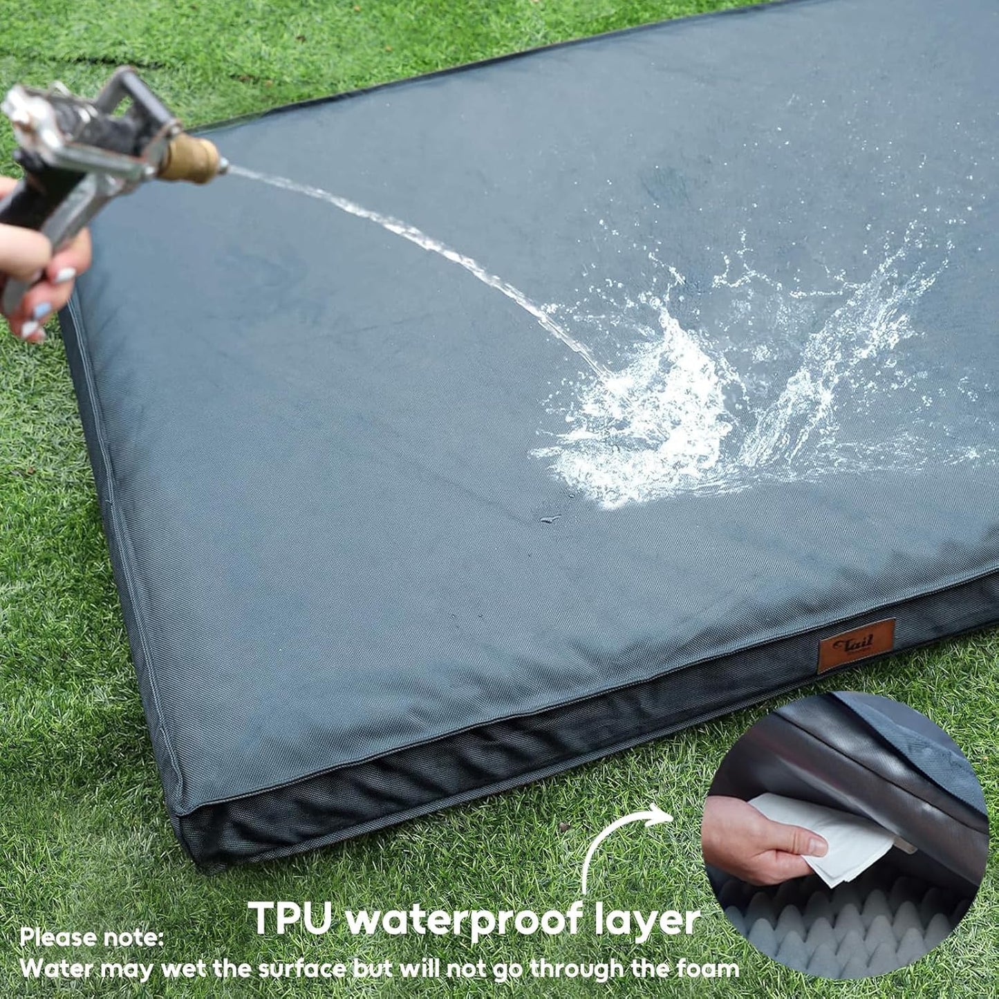 Orthopedic Dog Bed for Large Dogs - Pet Bed with Removable Washable Cover, Big Waterproof Dog Bed for Large Sized Dogs with Egg Crate Foam, Blue