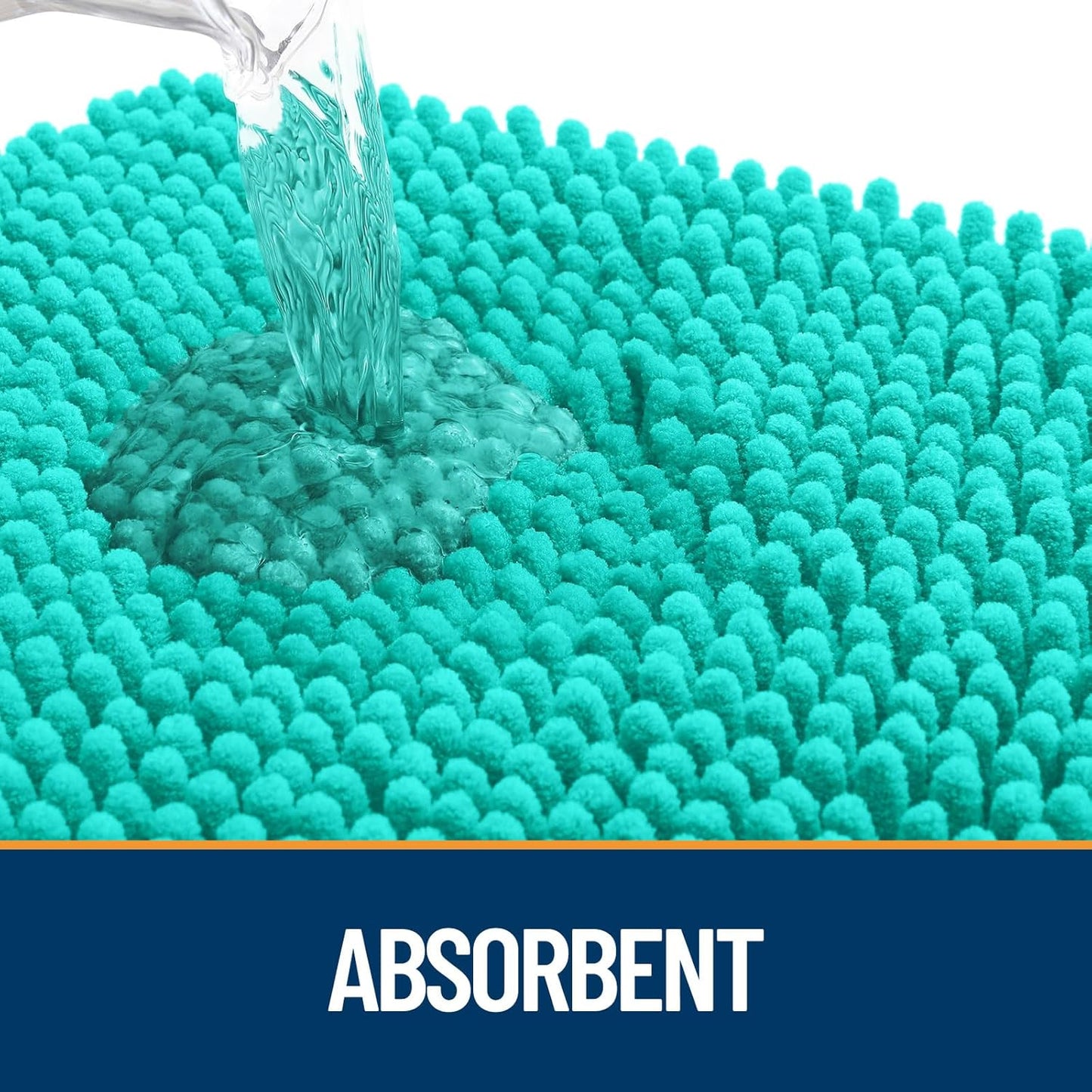 OLANLY Dog Door Mat for Muddy Paws 47x24, Absorbs Moisture and Dirt, Absorbent Non-Slip Washable Doormat, Quick Dry Chenille Mud Mat for Dogs, Entry Indoor Entryway Carpet for Inside Floor, Teal