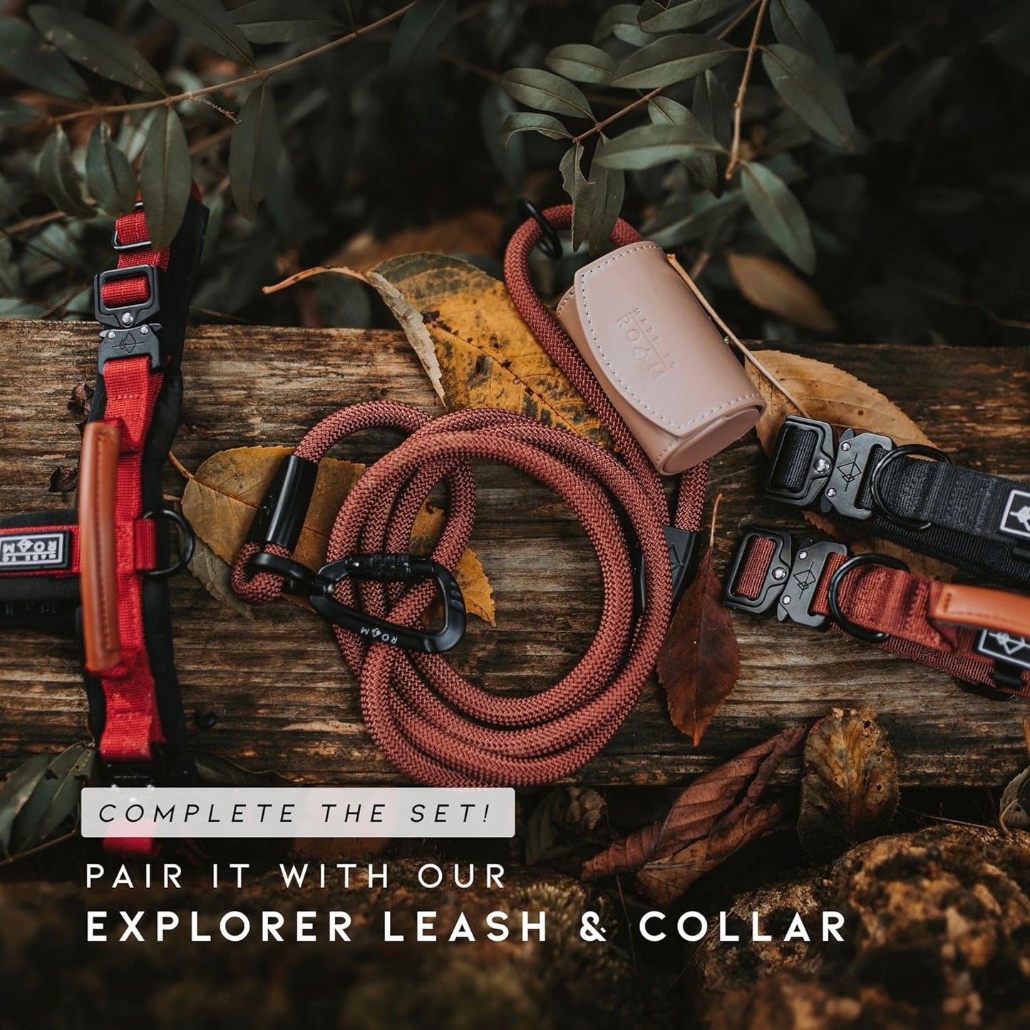 MADE TO ROAM Premium Explorer Harness - Y-Shaped Dog Harness with Adjustable Durable Nylon, Soft Padding, Metal Buckles and Leather Handle for Small, Medium, Large Dogs (Carolina Blooms, Size 4)