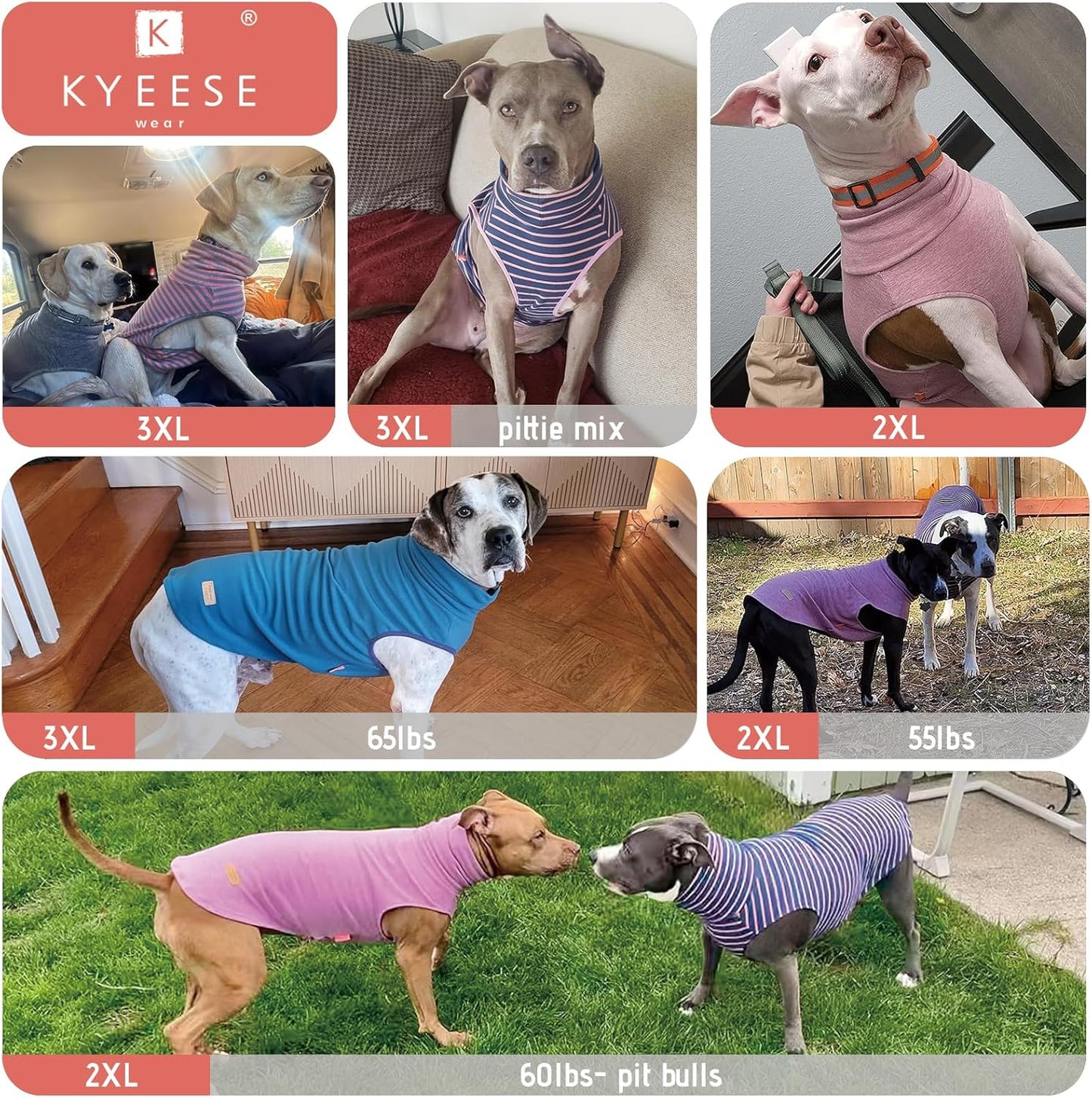 KYEESE 2Pack Dog Sweater Warm Dog Sweaters for Medium Dogs Girl Turtleneck Pet Coat Warm Lightweight Dogs Clothes Soft Pets Fleece Sweater Comfy Sleeveless Doggie Sweatshirt Red,2XL