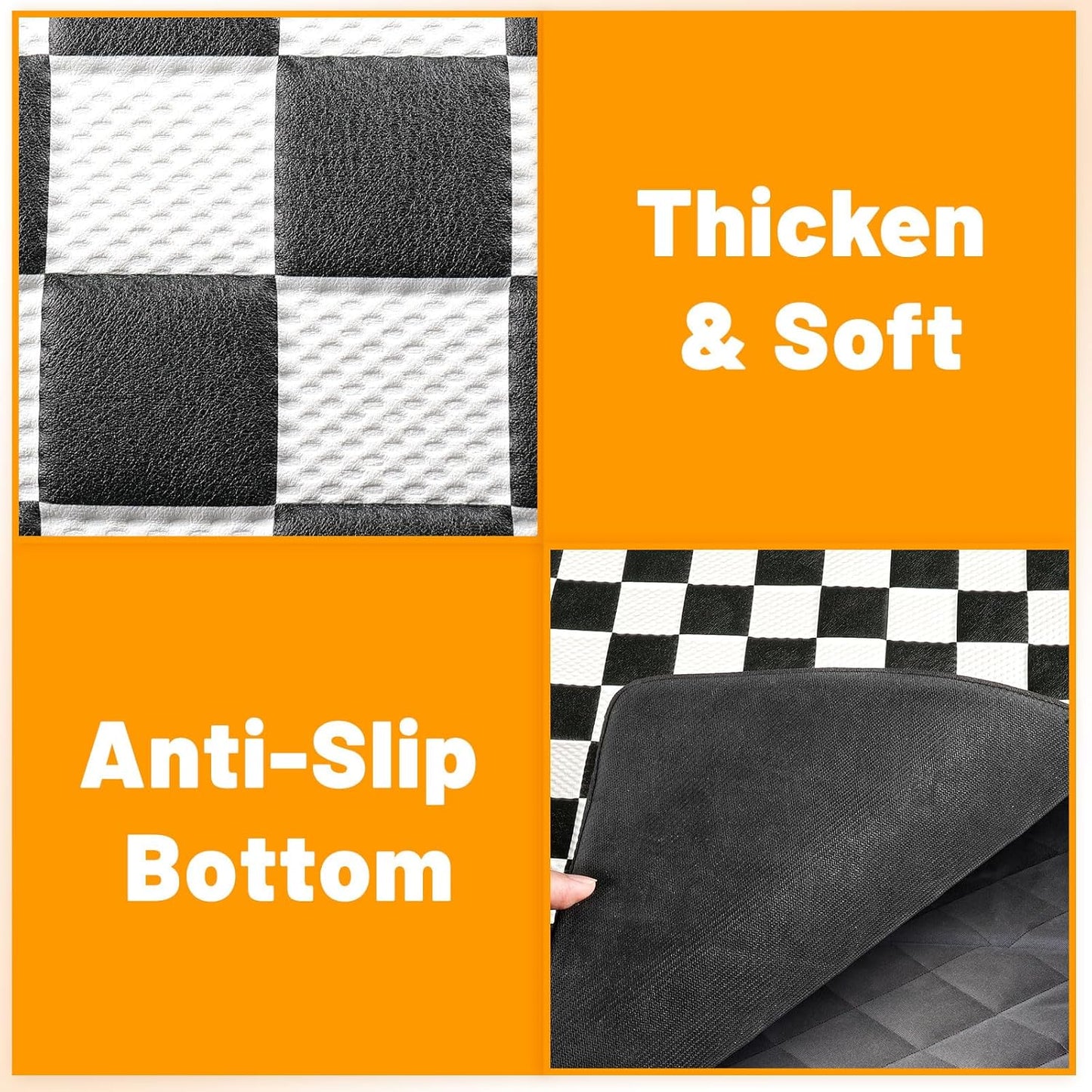 Non-Slip Pet Bed Mat for Back Seat Extender, Hair Resistant Dog Blanket for Hard Bottom Dog Car Seat Cover, Anti Slip Pet Linner Backseat Cover Black Plaid