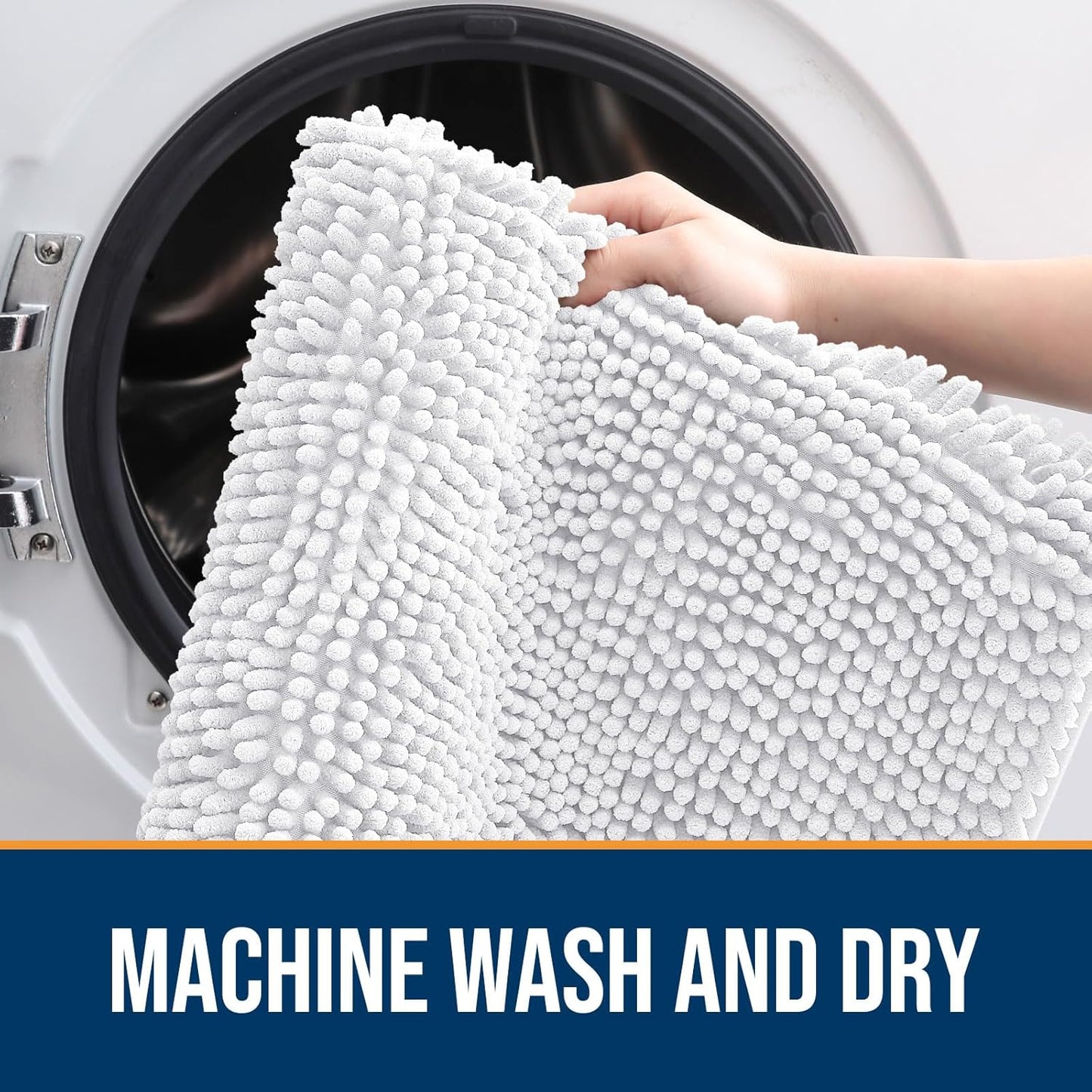 OLANLY Dog Door Mat for Muddy Paws 30x20, Absorbs Moisture and Dirt, Absorbent Non-Slip Washable Doormat, Quick Dry Chenille Mud Mat for Dogs, Entry Indoor Entryway Carpet for Inside Floor, White