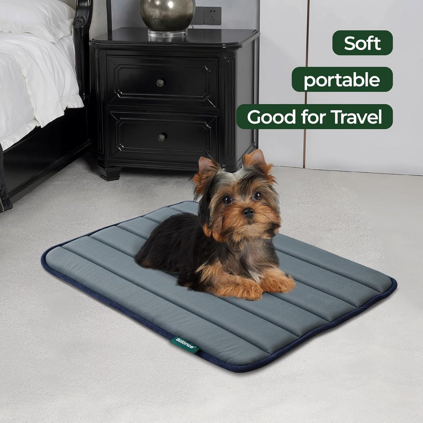 BALANCE Dog Crate Pad, Dog Foam Crate Mat Kennel Pad, Washable Water-Resistant Pet Bed Flat Dogs Cage Mat for Small Dogs