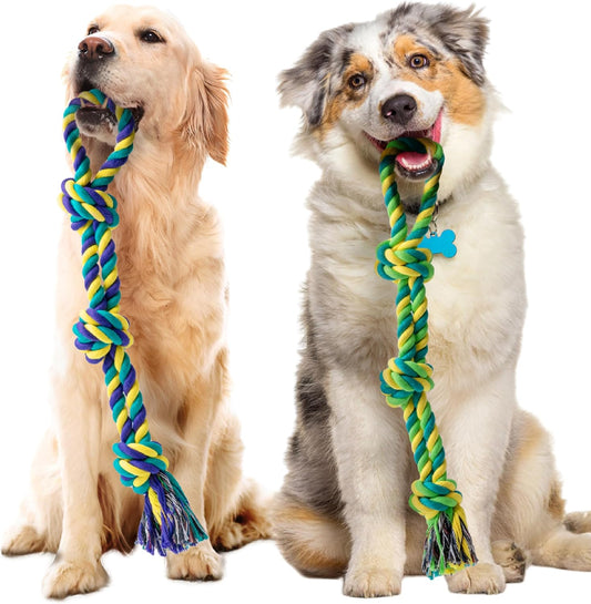 SHARLOVY Dog Rope Toy for Medium Dogs, 2 Pack Heavy Duty Dog Chew Toys for Aggressive Chewers, Interactive Tug of War Dog Toys for Medium to Large Breed