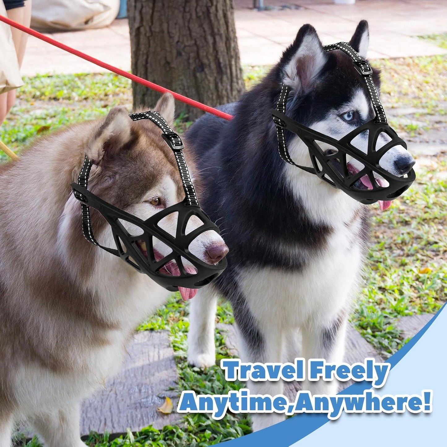 Dog Muzzle for Large Dogs, Medium and X-Large Aggressive Dog, Breathable Basket Muzzles, Suitable for Grooming Trimming Training, Allows Panting Drinking (Black, S)