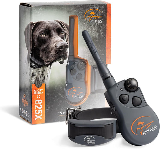 SportDOG Brand SportHunter 825X Dog Training Static Collar with Remote, 1/2 Mile Range Waterproof Dog E-Collar, Submersible up to 25 Ft, Rechargeable Training Device with Static, Vibrate and Tone