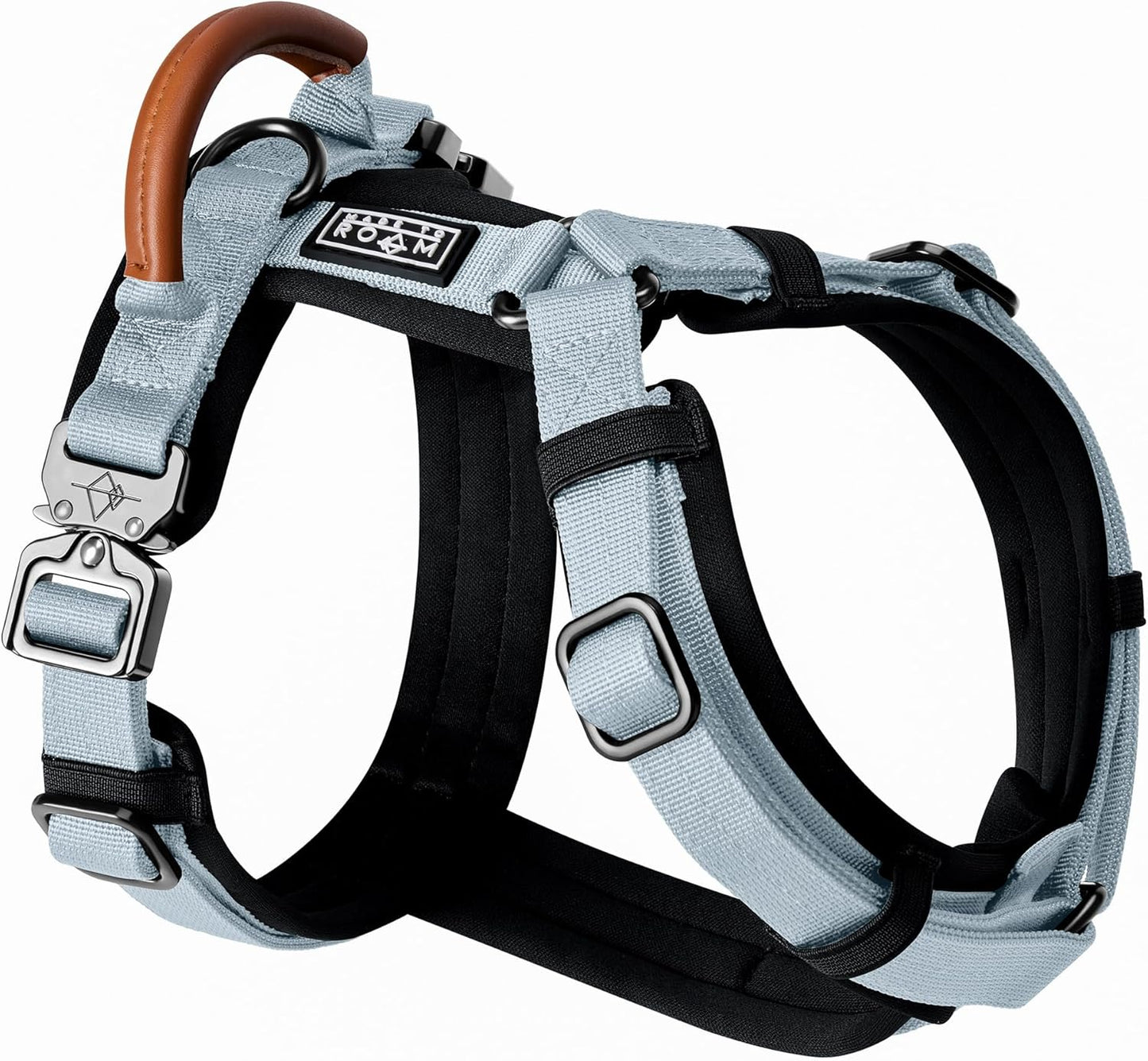 MADE TO ROAM Premium Explorer Harness - Y-Shaped Dog Harness with Adjustable Durable Nylon, Soft Padding, Metal Buckles and Leather Handle for Small, Medium, Large Dogs (Alaska Daybreak, Size 3)
