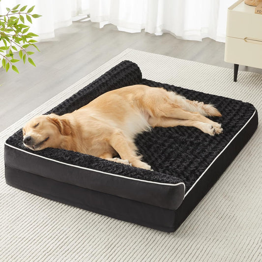 BFPETHOME Orthopedic Dog Beds for Large Dogs-Waterproof Sofa Pet Bed with Removable Washable Cover,Big Dog Bed with Waterproof Lining and Nonskid Bottom,Pet Bed for Large Dogs