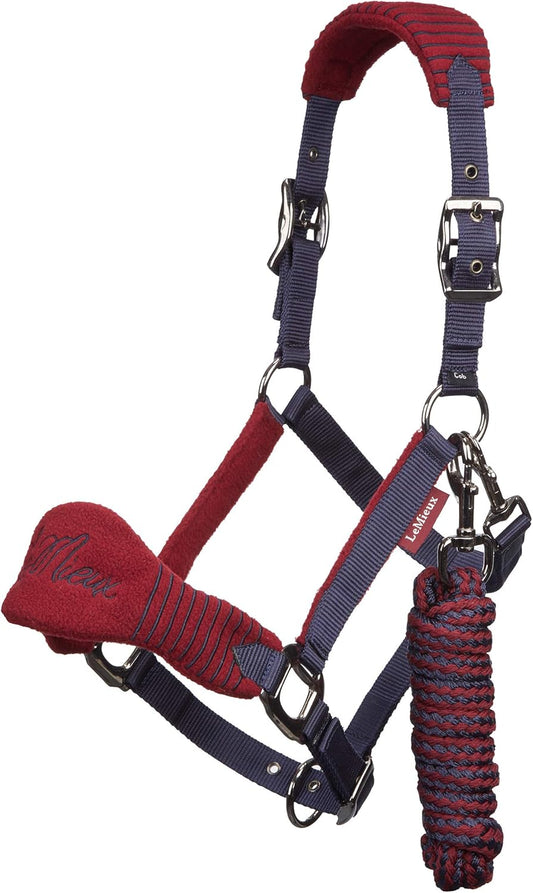 LeMieux Vogue Fleece Headcollar - Halter & Leadrope - Extra Padding, Adjustable at Curb and Poll Strap