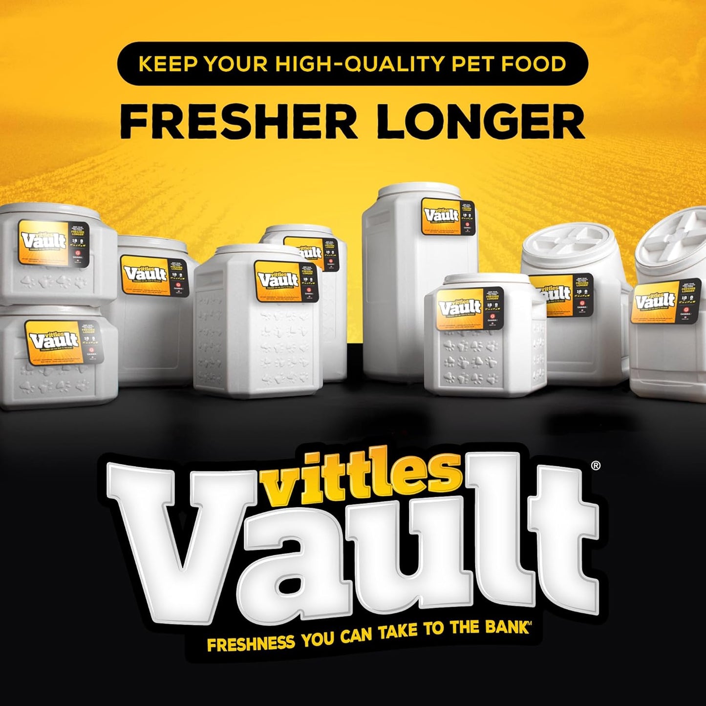 Gamma2 Vittles Vault Pet Food Storage Containers - Sealed Dog and Cat Food Storage Container, Fits up to 25lbs, Made in the USA - [12"L x 13.75"H]