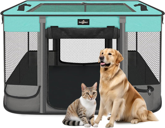 Pet Playpen, Foldable Waterproof Puppy Tent, Portable Cat Playpen, Dog Kennel, Breathable Mesh Crate, Play Pen with Carrying Case, Kitten Pennel, Indoor OutdoorTravel Camping for Small Animal.