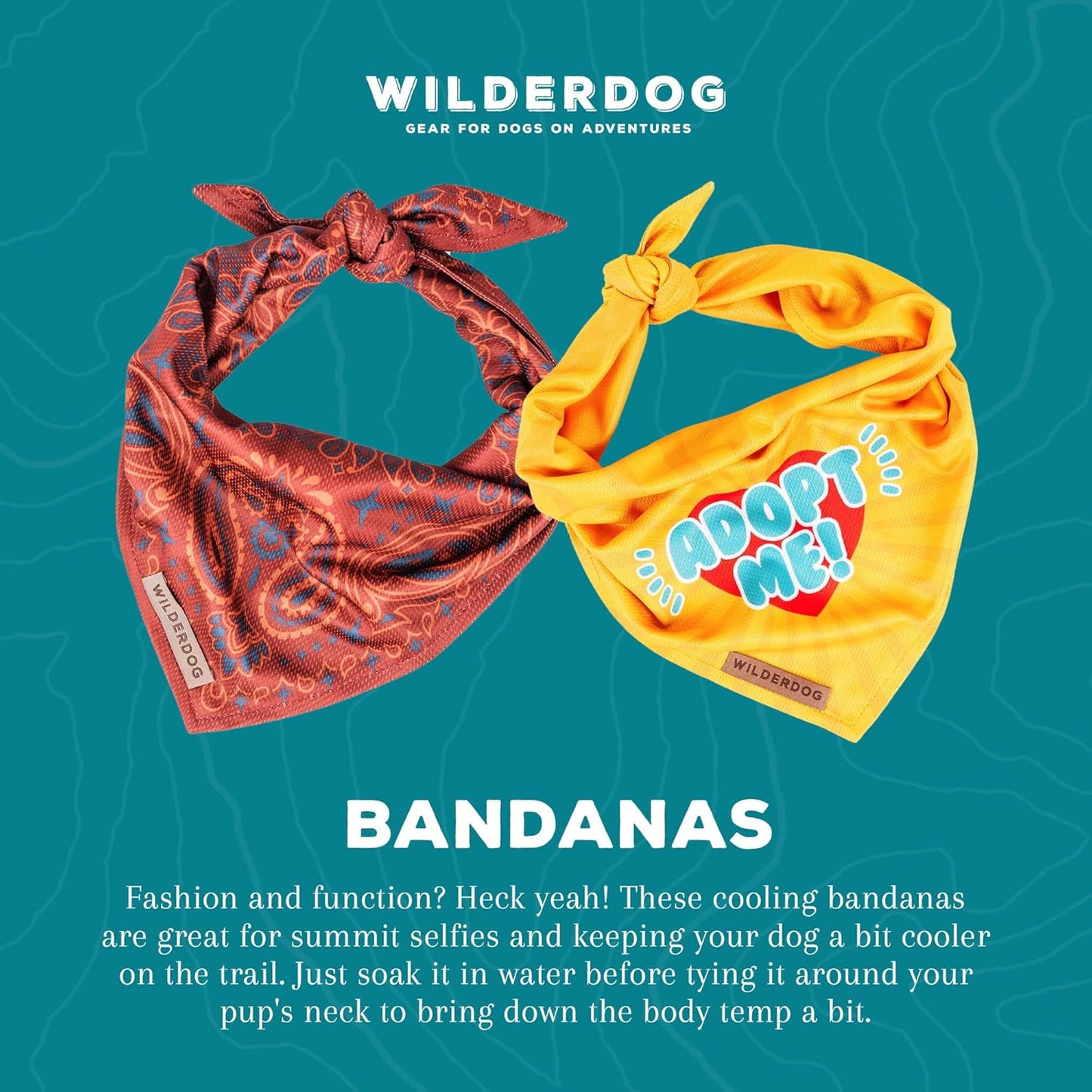 Wilderdog Dog Bandana with Lightweight Quick Drying Poly-Blend Mesh Material in Evergreen