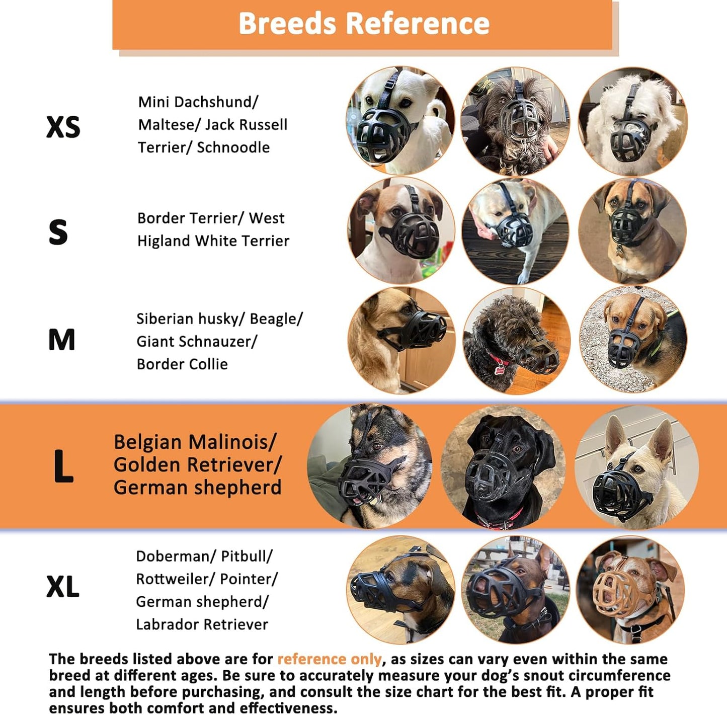 BARKLESS Dog Muzzle, Basket Muzzle for Biting, Chewing and Scavenging, Humane Cage Mouth Cover, Perfect for Grooming and Training Large Aggressive Reactive Dogs (L, Brown)