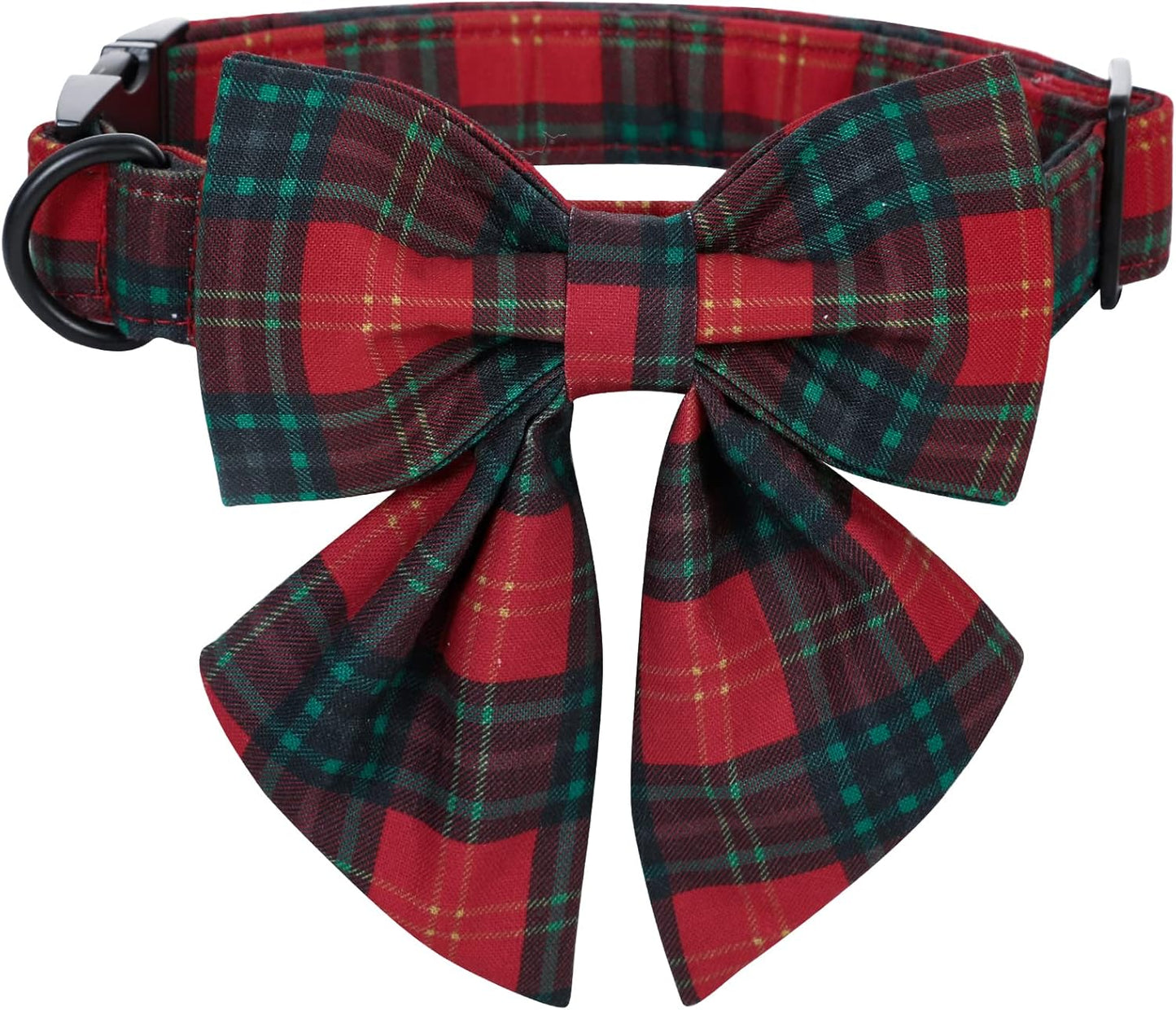 Lionet Paws Christmas Dog Collar with Sailor Bow, Bowtie for Dogs, Adjustable Comfortable Dog Collar Girl, S, Neck 10-16 in