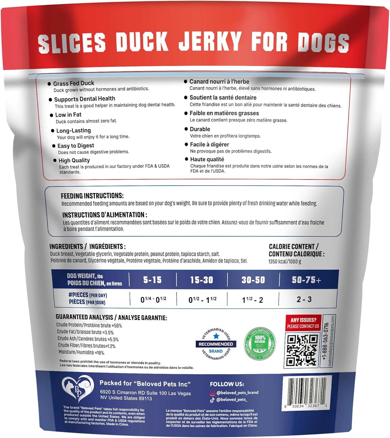Dog Treats Duck Jerky 1.5 LB - Human Grade Pet Snacks - Natural High Protein Meat Dried Strips - Best Chews for Training Small & Large Dogs - Bulk Soft Pack