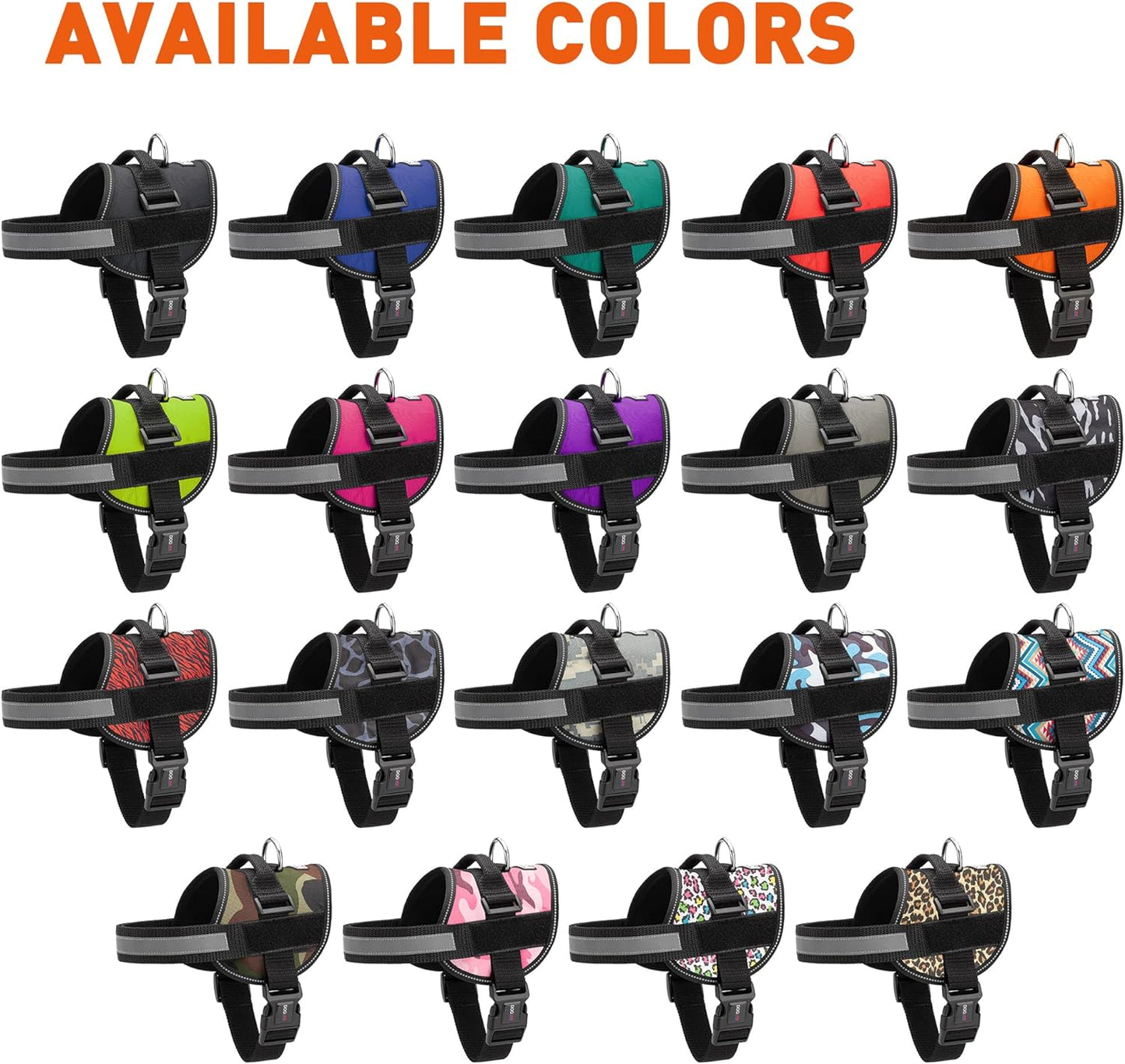 Dogline Dog Harness, Reflective No-Pull Adjustable Vest with Handle for Walking, Training, Breathable, No - Choke Harness for Small, Medium or Large Dogs Room for Patches Girth 15 to 18 in Purple