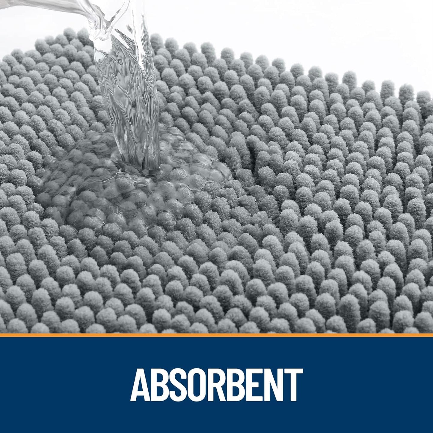 OLANLY Dog Door Mat for Muddy Paws 59x32, Absorbs Moisture and Dirt, Absorbent Non-Slip Washable Doormat, Quick Dry Chenille Mud Mat for Dogs, Entry Indoor Entryway Carpet for Inside Floor, Grey