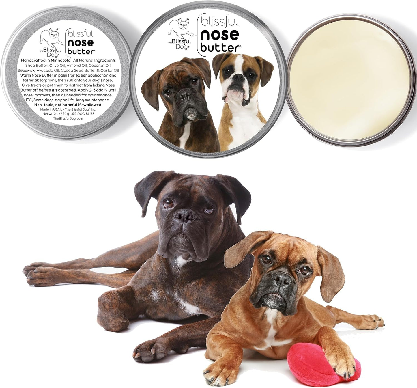 The Blissful Dog Boxer Duo Unscented Nose Butter, 1-Ounce