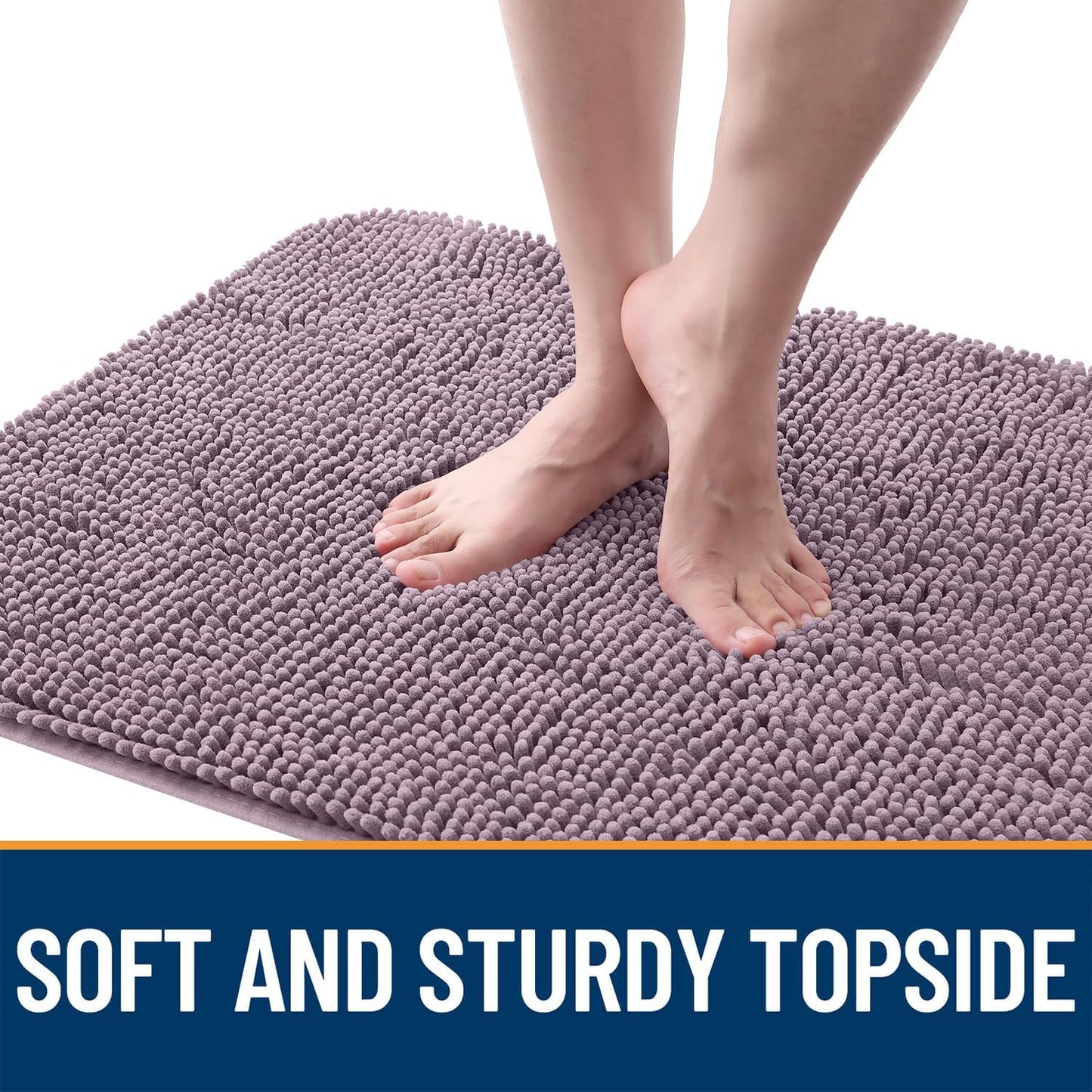 OLANLY Dog Door Mat for Muddy Paws 47x20, Absorbs Moisture and Dirt, Absorbent Non-Slip Washable Doormat, Quick Dry Chenille Mud Mat for Dogs, Entry Indoor Entryway Carpet for Inside Floor, Deep Plum