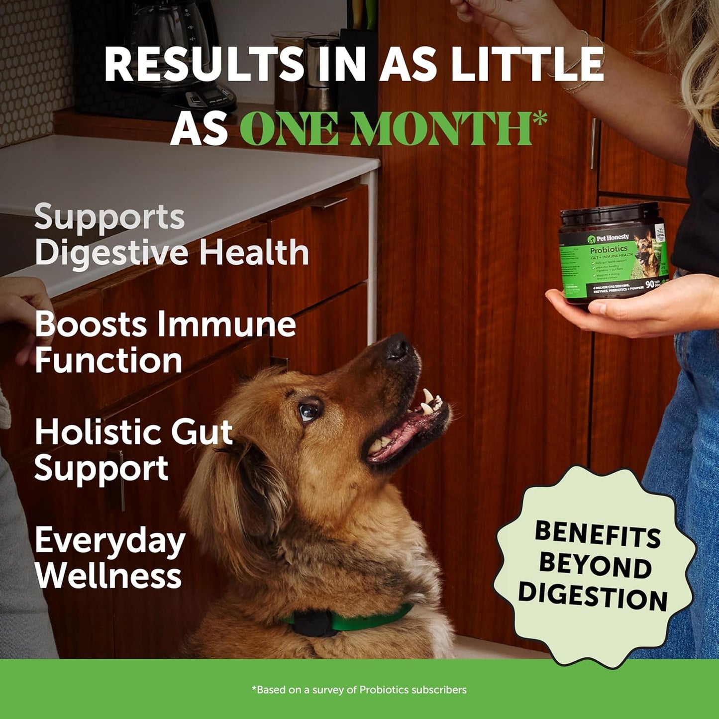 Probiotics for Dogs for Occasional Diarrhea & Bowel Support, Digestive Enzymes with Prebiotics for Gut Health for Dogs, Immunity Health & Itch Relief (Duck 90 ct)